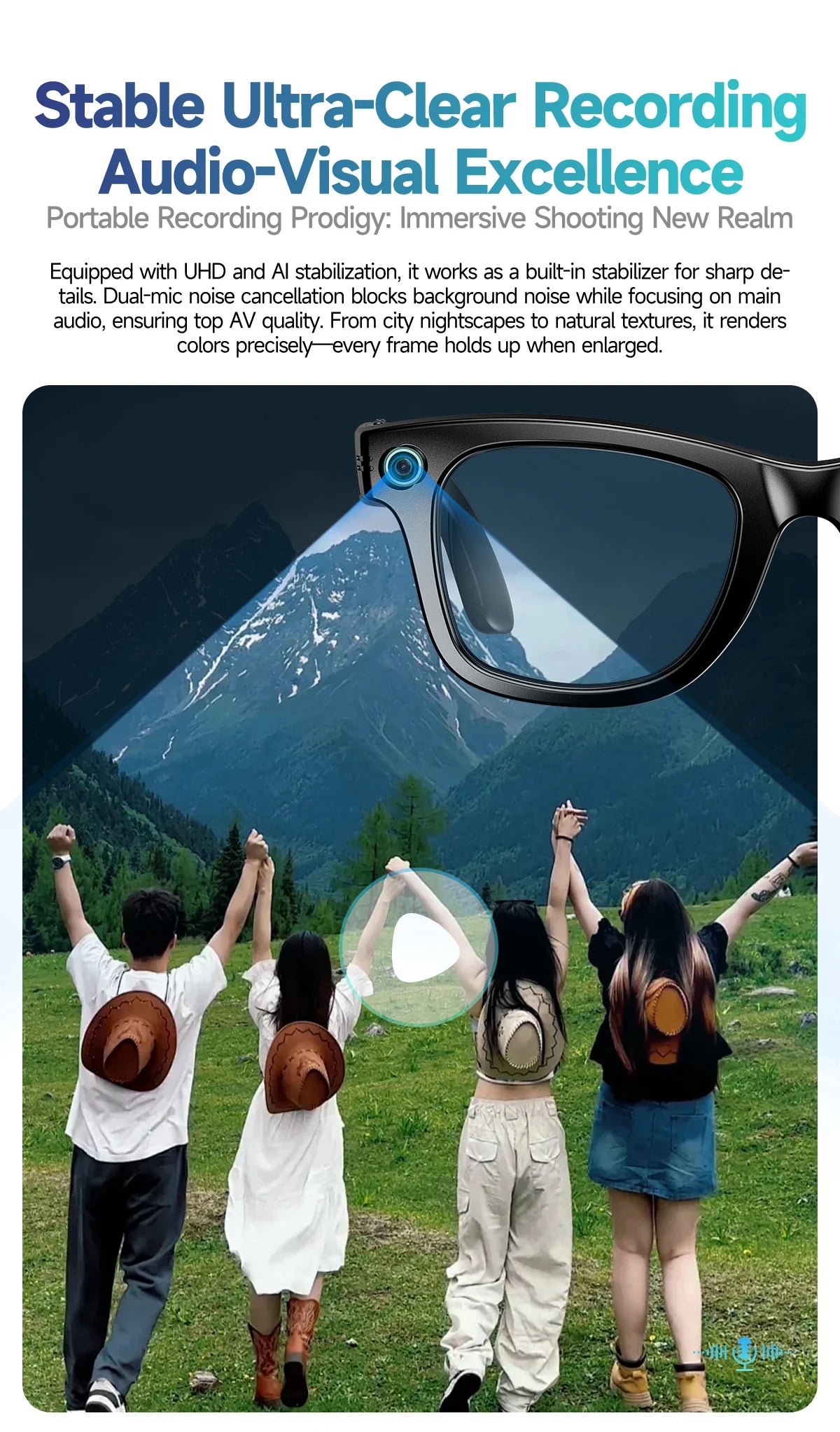 2026 AI Smart Glasses with 8MP Camera Video Recording 20+ Languages Translation Sunglasses Bluetooth Call Music Play Men Women