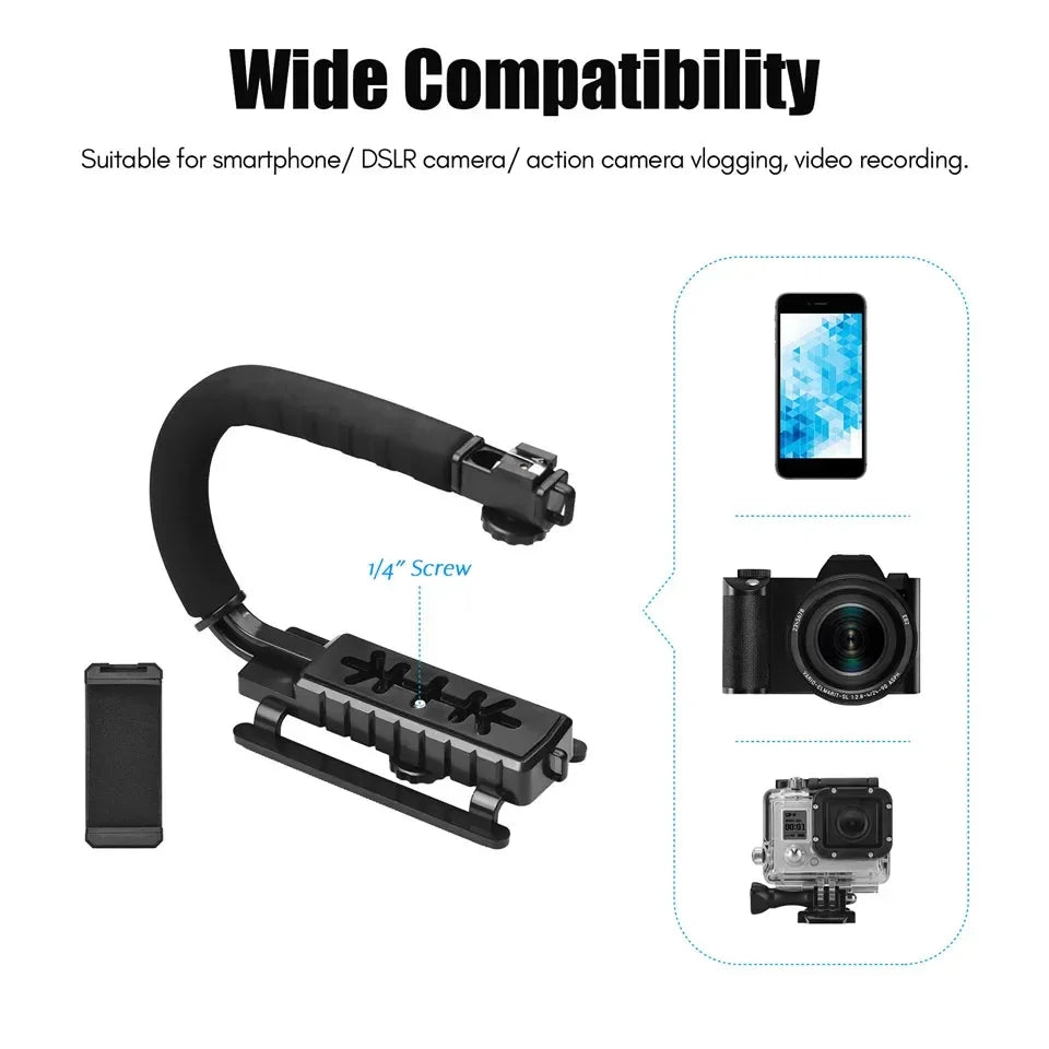 Universal Photography Video Handheld Vlog Stand Stabilizer Kit LED Light Microphone Remote Shutter Phone Camera Recording