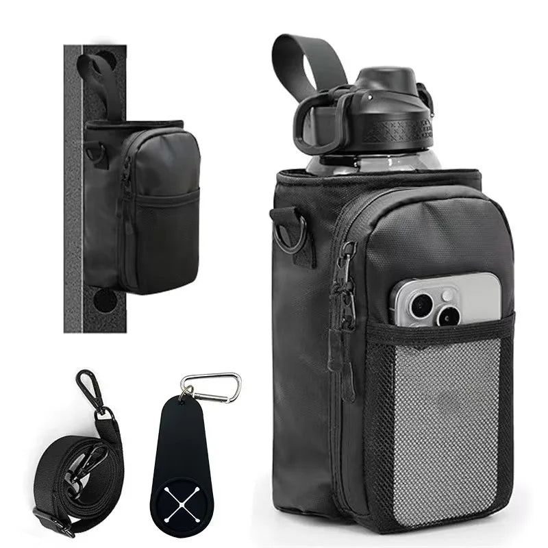 Magnetic Gym Bag Water Bottle Carrier Holder Bag With Shoulder Fitness Mobile Phone Storage Bag