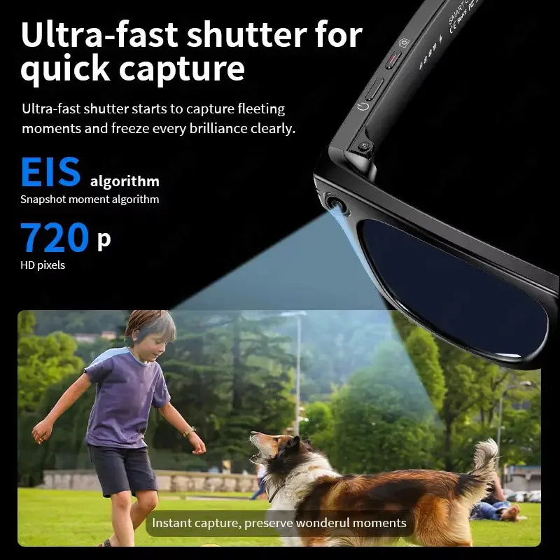 2026 AI Smart Glasses with 8MP Camera Video Recording 20+ Languages Translation Sunglasses Bluetooth Call Music Play Men Women