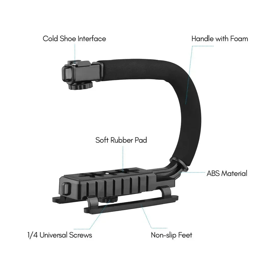 Universal Photography Video Handheld Vlog Stand Stabilizer Kit LED Light Microphone Remote Shutter Phone Camera Recording