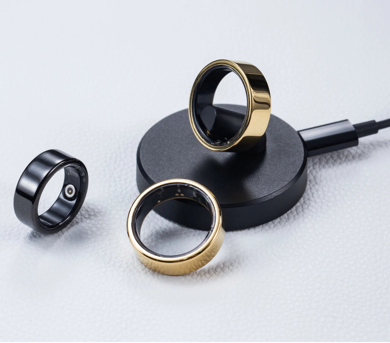 Topkwaliteit Fashion Dropshipping Zwart Zilveren Slaapmonitor Bloedzuurstof Hartslagvariabiliteit Temperatuur Smart Ring Titanium