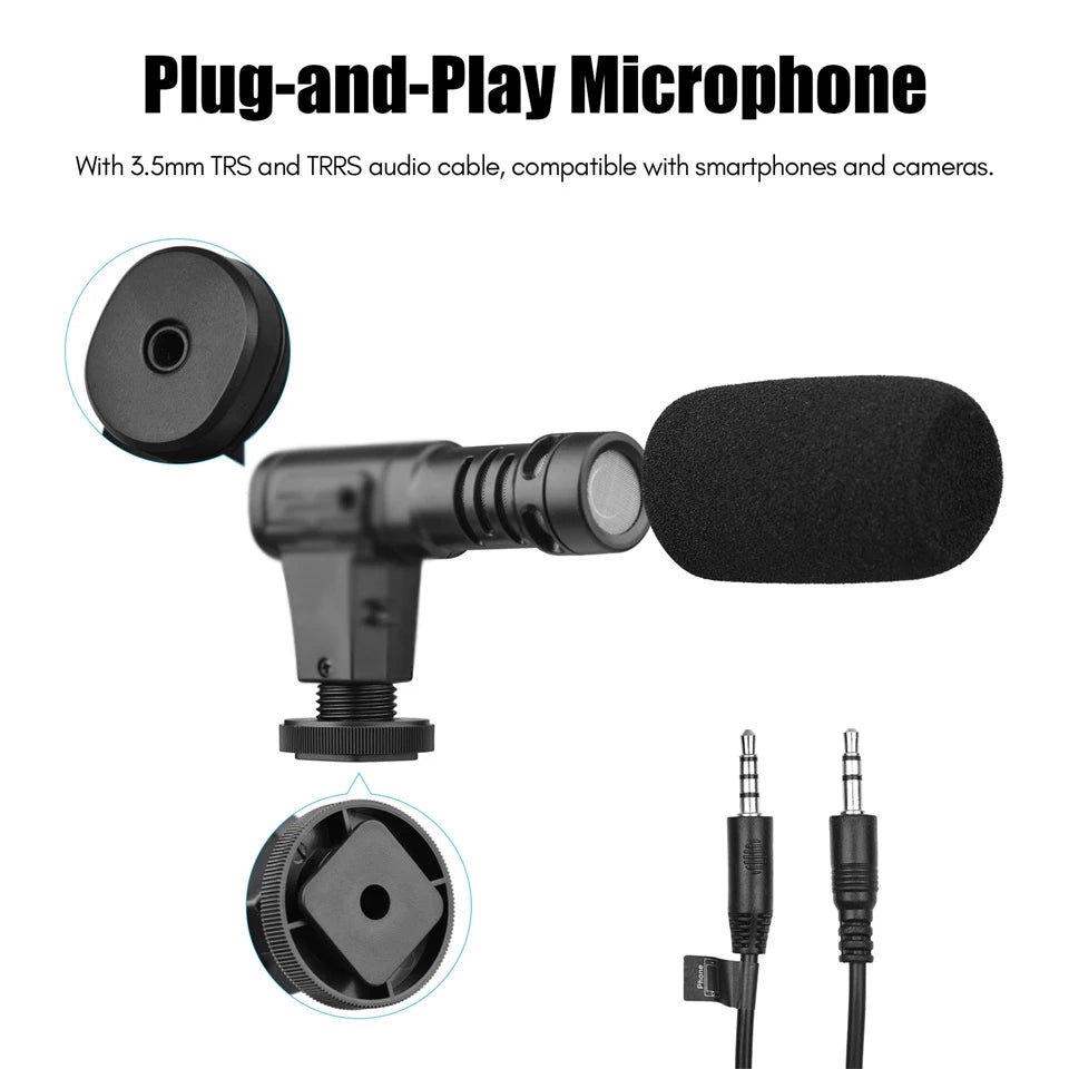Universal Photography Video Handheld Vlog Stand Stabilizer Kit LED Light Microphone Remote Shutter Phone Camera Recording