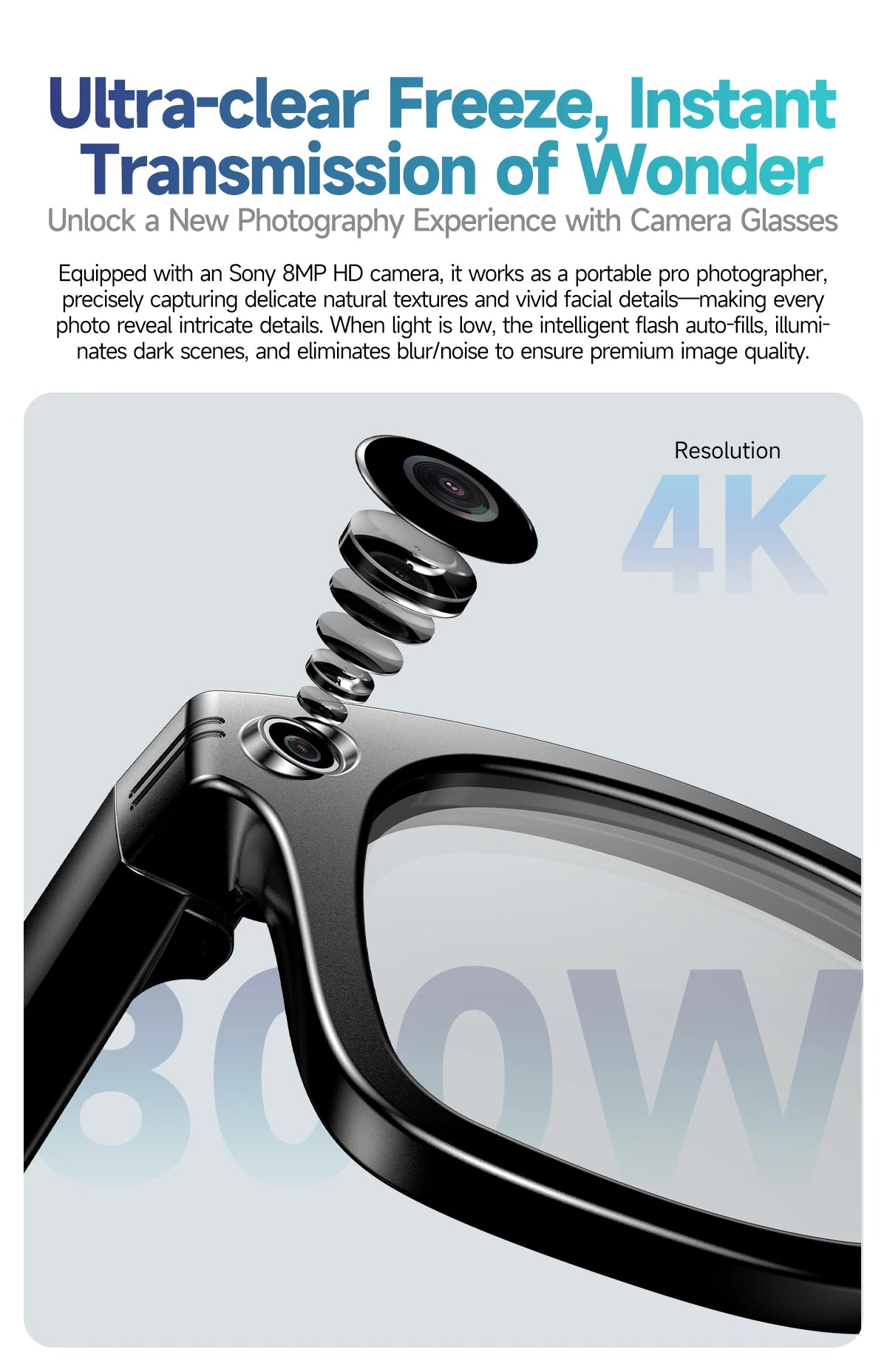 2026 AI Smart Glasses with 8MP Camera Video Recording 20+ Languages Translation Sunglasses Bluetooth Call Music Play Men Women