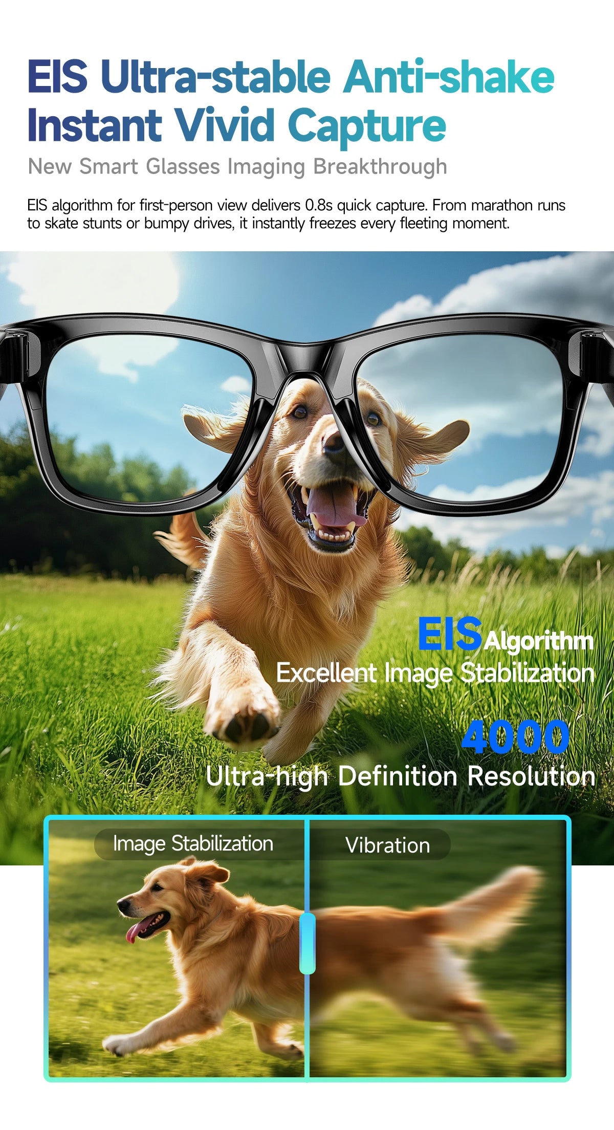2026 AI Smart Glasses with 8MP Camera Video Recording 20+ Languages Translation Sunglasses Bluetooth Call Music Play Men Women