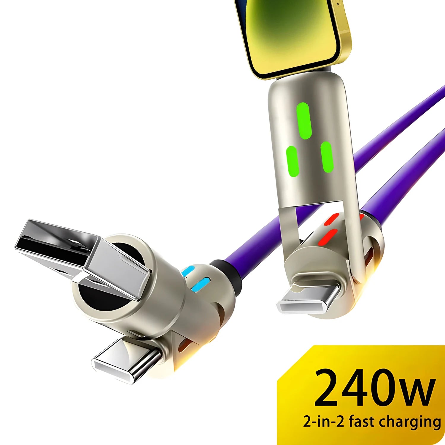 4 IN 1Multifunctional Fast Charging Cable USB A USB C to TypeC Lighting For Iphone 16 15 14 13 Huawei Xiaomi POCO Samsung